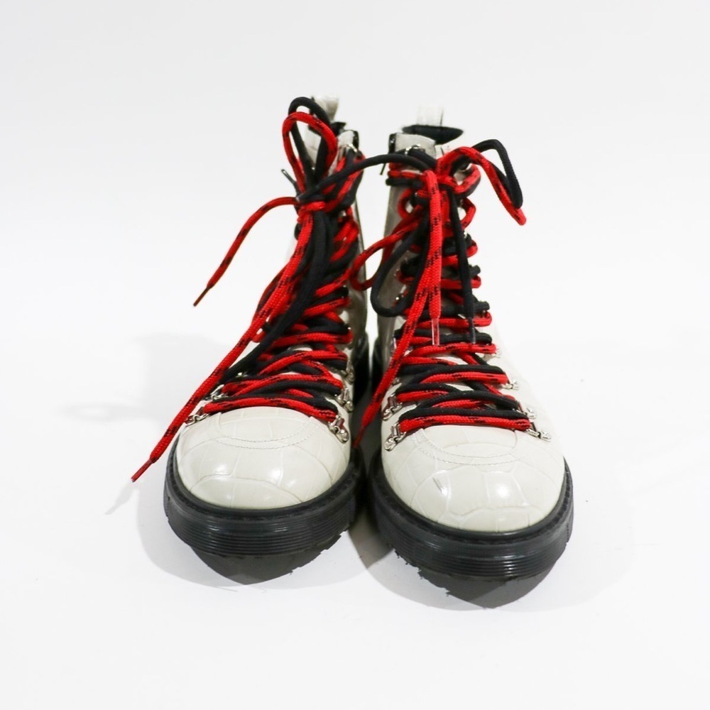Authentic Polly Plume Heidi Kokko Boots Embossed Combat Boots NEW! - Picture 5 of 7